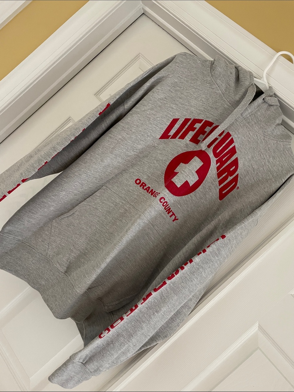 NWOT Lifeguard Orange County Gray Hoodie with Red Print (Size XXL)